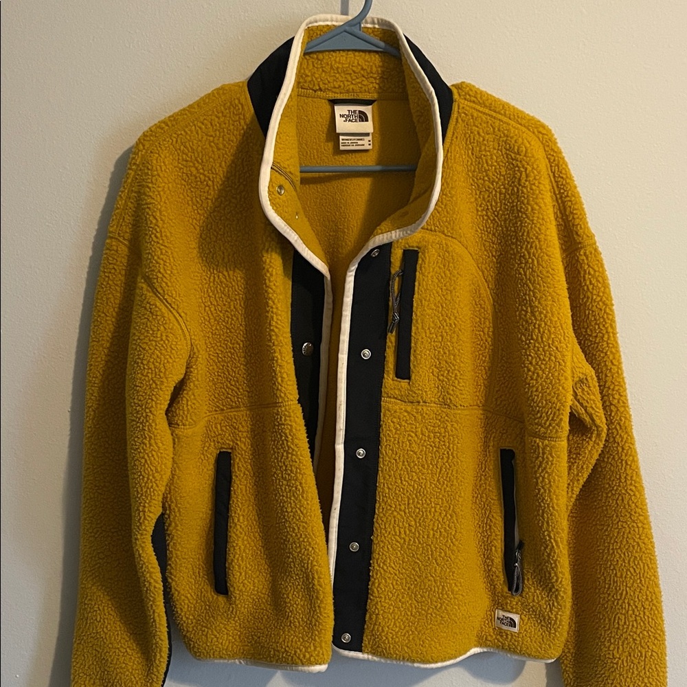 The North Face Yellow and Black Fleece Jacket